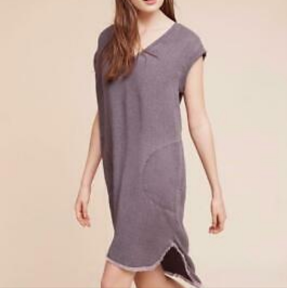 Anthropologie/Cloth & Stone Gray Frayed Tunic Dress